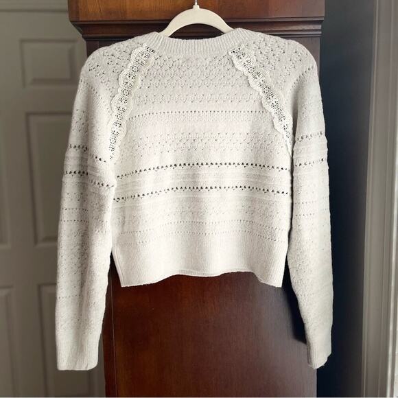 ✨Treasure & Bond✨ Lace Trim Open Stitch Sweater - Picture 4 of 11